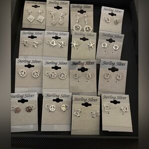 Sterling Silver Women's Earrings Set